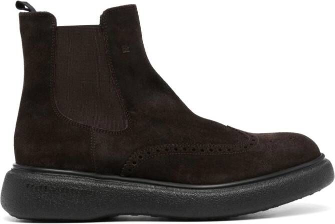 Fratelli Rossetti perforated suede Chelsea boots Brown