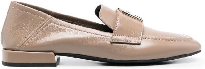Furla 1927 flat leather loafers Brown