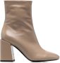 Furla 85mm block-heel leather ankle boots Green - Thumbnail 1