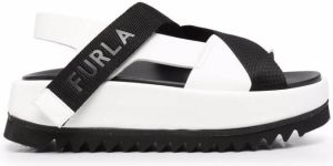 Furla colour-block touch-strap sandals Black