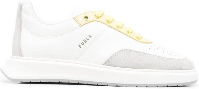 Furla contrast lace-up sneakers White