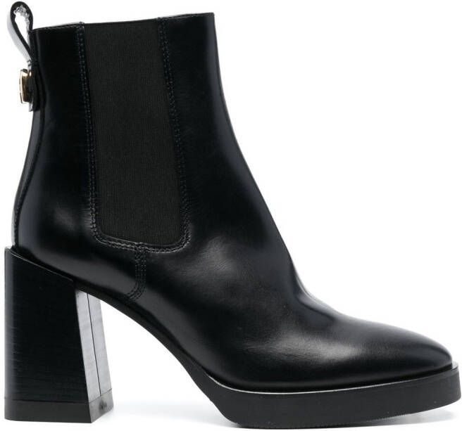 Furla Greta 90mm leather Chelsea boots Black