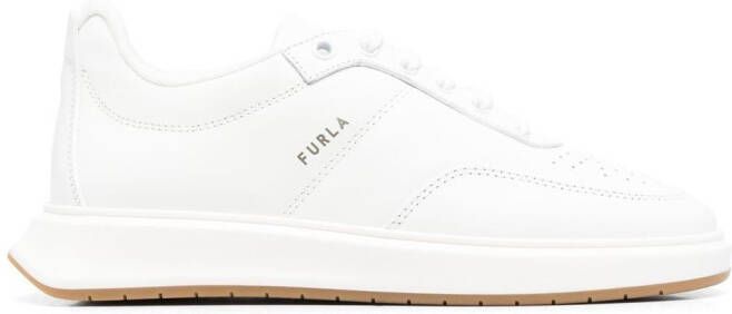 Furla logo-print leather sneakers White