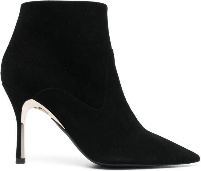 Furla pointed 90mm heeled boots Black