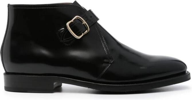 FURSAC buckle-fastening leather boots Black