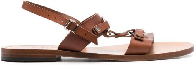 FURSAC slingback leather sandals Brown