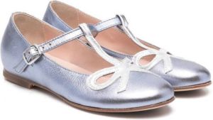 Gallucci Kids bow-detail ballerina shoes Blue