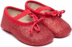 Gallucci Kids bow-detail leather ballerinas Red
