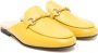 Gallucci Kids buckle-detail leather slippers Yellow - Thumbnail 1