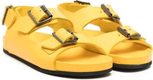 Gallucci Kids buckle-embellished leather sandals Yellow