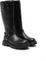 Gallucci Kids buckled knee-high leather boots Black - Thumbnail 1