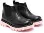 Gallucci Kids contrast-sole leather ankle boots Black - Thumbnail 1