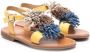 Gallucci Kids floral-detail open toe sandals Yellow - Thumbnail 1