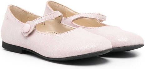 Gallucci Kids glittered leather Mary Jane shoes Pink