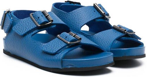 Gallucci Kids grained-leather buckle sandals Blue