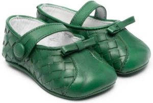 Gallucci Kids interwoven leather ballerina shoes Green