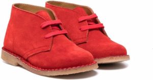 Gallucci Kids lace-up suede boots Red