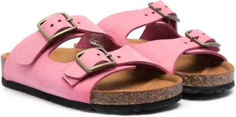 Gallucci Kids leather bucked sandals Pink