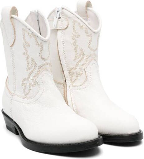 Gallucci Kids leather Western boots White