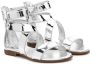 Gallucci Kids metallic-effect leather sandals Silver - Thumbnail 1