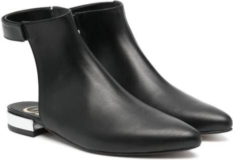 Gallucci Kids open-back leather boots Black