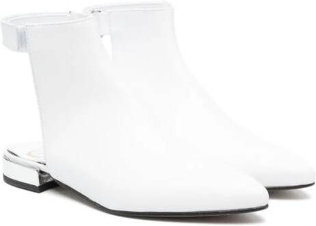 Gallucci Kids open-back leather boots White