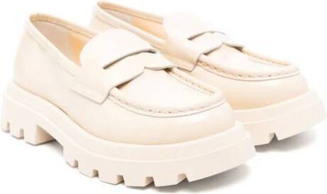 Gallucci Kids patent-leather loafers Neutrals