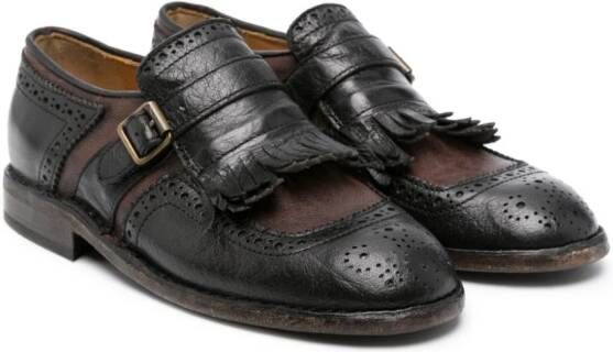 Gallucci Kids perforated-detail leather brogues Black