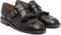 Gallucci Kids perforated-detail leather brogues Black - Thumbnail 1