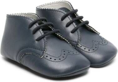 Gallucci Kids perforated-detailing leather pre-walkers Blue