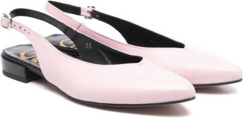 Gallucci Kids sling-back leather shoes Pink