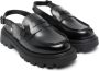 Gallucci Kids slingback leather loafers Black - Thumbnail 1