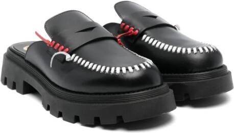 Gallucci Kids slip-on leather loafers Black