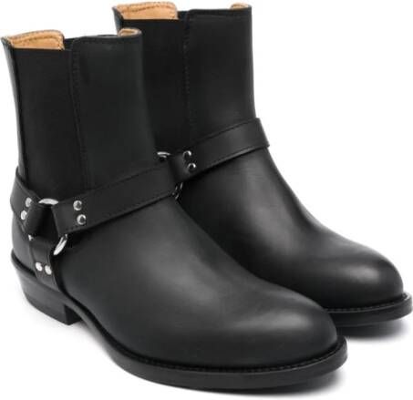 Gallucci Kids strap-detail leather boots Black