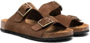 Gallucci Kids suede double-buckle sandals Brown