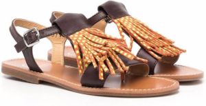 Gallucci Kids tassel trim sandals Brown