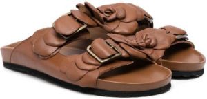 Gallucci Kids TEEN floral-appliqué sandals Brown