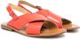 Gallucci Kids TEEN patent-leather crossover-straps sandals Orange - Thumbnail 1