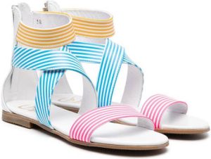 Gallucci Kids TEEN striped strappy sandals Blue