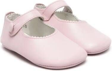 Gallucci Kids zigzag-edge leather ballerina shoes Pink