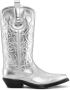 GANNI 40mm metallic leather Western boots Silver - Thumbnail 1