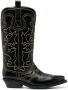 GANNI 45mm western leather boots Black - Thumbnail 1