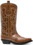 GANNI 50mm mid-calf western boots Brown - Thumbnail 1