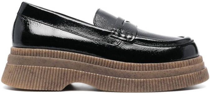 GANNI 55mm penny-slot loafers Black