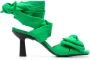 GANNI bow-detail 85mm sandals Green - Thumbnail 1