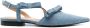GANNI bow-detailing pointed-toe ballerina shoes Blue - Thumbnail 1