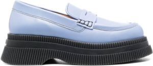 GANNI Brunnera chunky-sole loafers Blue