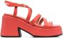 GANNI 100mm chunky leather sandals Red - Thumbnail 1