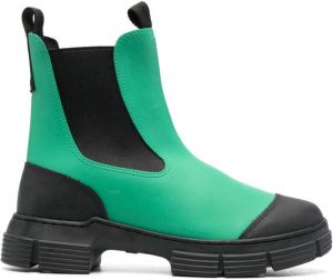 GANNI chunky slip-on boots Green