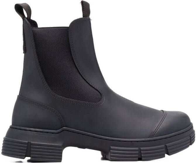 GANNI chunky slip-on Chelsea boots Black